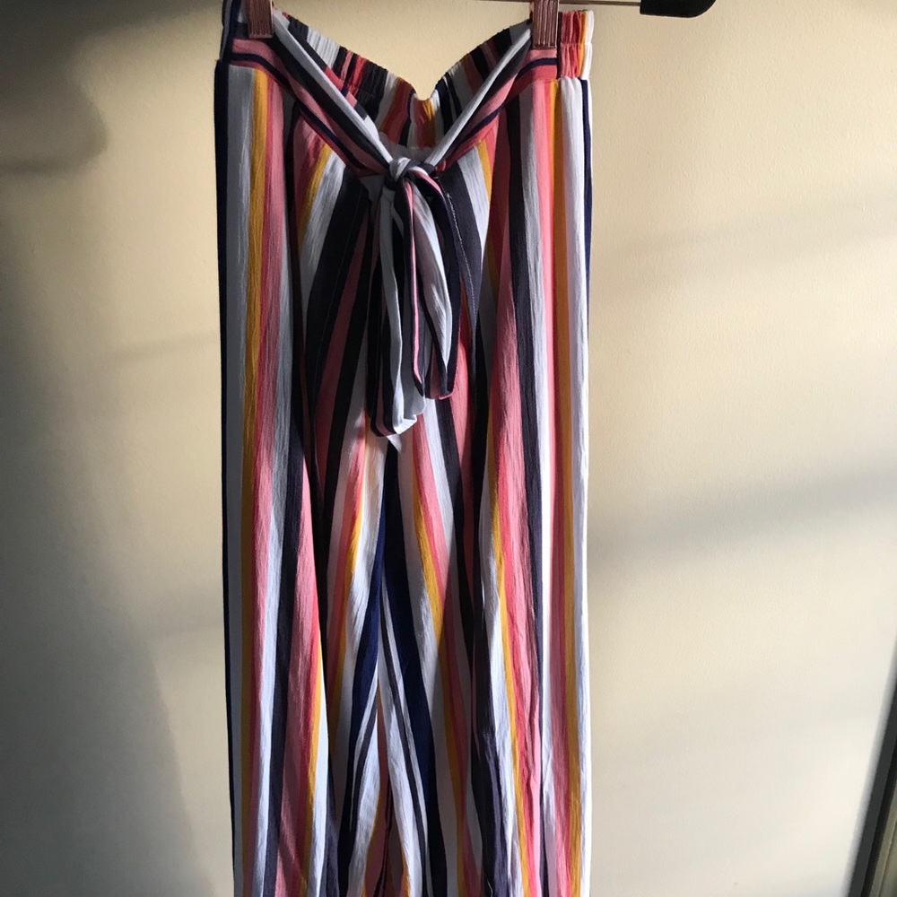 XHILARATION Multicolor Striped Flowy Pants Size XS